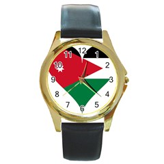 Heart Love Affection Jordan Round Gold Metal Watch