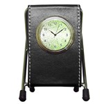 Green square Background Color Mosaic Pen Holder Desk Clocks Front