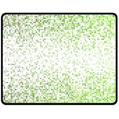 Green Square Background Color Mosaic Fleece Blanket (medium)  by Celenk