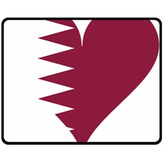 Heart Love Flag Qatar Fleece Blanket (medium)  by Celenk