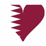 Heart Love Flag Qatar Double Sided Flano Blanket (Small)  50 x40  Blanket Front