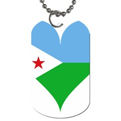 Heart Love Flag Djibouti Star Dog Tag (two Sides) by Celenk