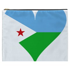 Heart Love Flag Djibouti Star Cosmetic Bag (xxxl)  by Celenk
