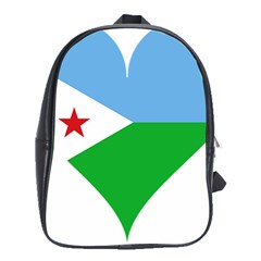 Heart Love Flag Djibouti Star School Bag (xl) by Celenk