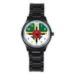 Heart Love Flag Antilles Island Stainless Steel Round Watch Front