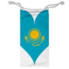 Heart Love Flag Sun Sky Blue Jewelry Bag by Celenk