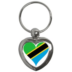 Heart Love Tanzania East Africa Key Chains (heart)  by Celenk