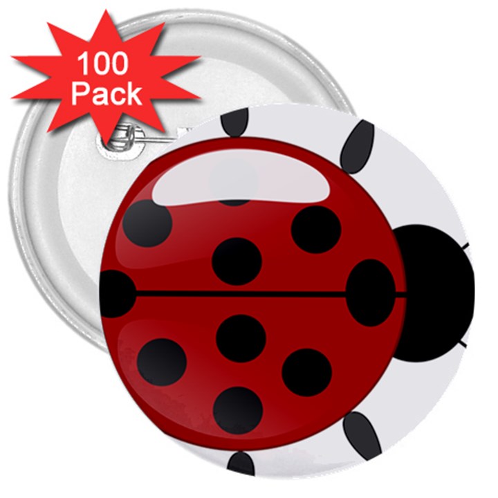 Ladybug Insects Colors Alegre 3  Buttons (100 pack) 