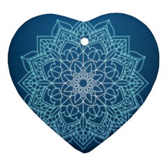 Mandala Floral Ornament Pattern Ornament (heart)