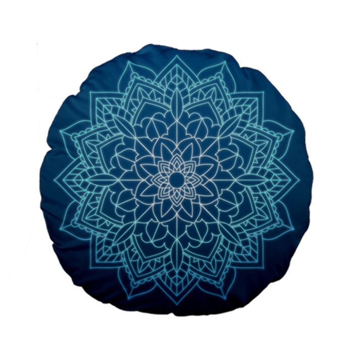 Mandala Floral Ornament Pattern Standard 15  Premium Round Cushions