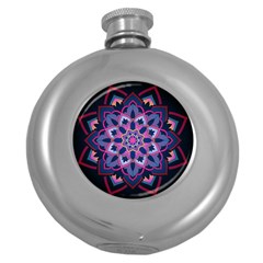 Mandala Circular Pattern Round Hip Flask (5 Oz) by Celenk