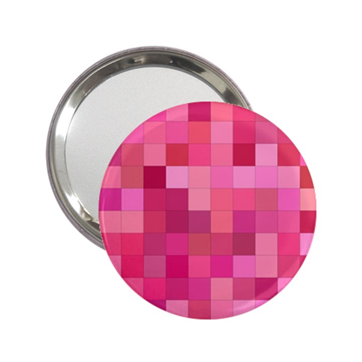 Pink Square Background Color Mosaic 2.25  Handbag Mirrors