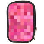 Pink Square Background Color Mosaic Compact Camera Cases Front