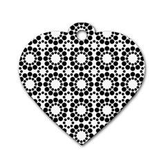 Pattern Seamless Monochrome Dog Tag Heart (two Sides) by Celenk