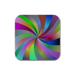 Spiral Background Design Swirl Rubber Square Coaster (4 Pack)  by Celenk