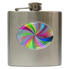 Spiral Background Design Swirl Hip Flask (6 Oz) by Celenk