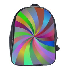 Spiral Background Design Swirl School Bag (large) by Celenk