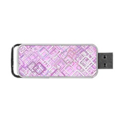 Pink Modern Background Square Portable Usb Flash (one Side) by Celenk