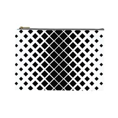 Square Diagonal Pattern Monochrome Cosmetic Bag (large)  by Celenk