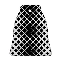 Square Diagonal Pattern Monochrome Bell Ornament (two Sides) by Celenk