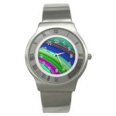 Motion Fractal Background Stainless Steel Watch by Celenk