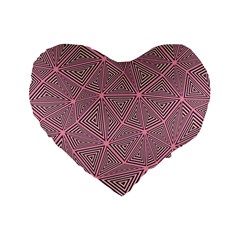 Purple Triangle Background Abstract Standard 16  Premium Heart Shape Cushions by Celenk