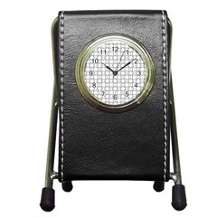 Square Line Stripe Pattern Pen Holder Desk Clocks by Celenk