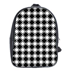 Square Diagonal Pattern Seamless School Bag (large) by Celenk