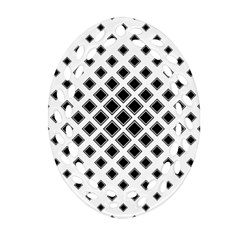 Square Pattern Monochrome Ornament (oval Filigree) by Celenk