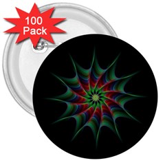 Star Abstract Burst Starburst 3  Buttons (100 Pack)  by Celenk