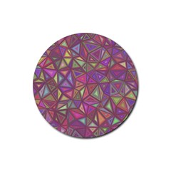 Triangle Background Abstract Rubber Coaster (round) 