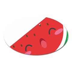 Watermelon Red Network Fruit Juicy Oval Magnet by Celenk