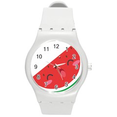 Watermelon Red Network Fruit Juicy Round Plastic Sport Watch (m) by Celenk
