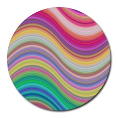 Wave Background Happy Design Round Mousepads