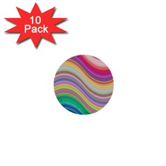Wave Background Happy Design 1  Mini Buttons (10 pack) 