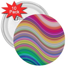 Wave Background Happy Design 3  Buttons (10 pack) 