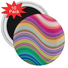 Wave Background Happy Design 3  Magnets (10 pack) 