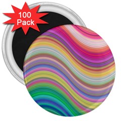 Wave Background Happy Design 3  Magnets (100 pack)
