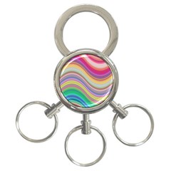 Wave Background Happy Design 3-Ring Key Chains