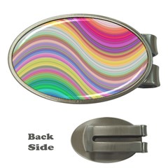 Wave Background Happy Design Money Clips (Oval) 