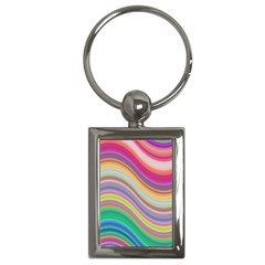 Wave Background Happy Design Key Chains (Rectangle) 