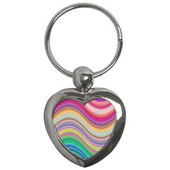 Wave Background Happy Design Key Chains (Heart) 