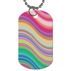 Wave Background Happy Design Dog Tag (Two Sides)