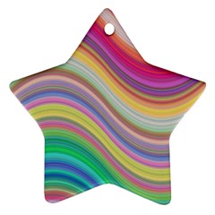 Wave Background Happy Design Star Ornament (Two Sides)