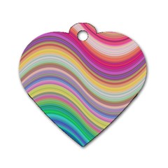 Wave Background Happy Design Dog Tag Heart (Two Sides)