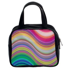Wave Background Happy Design Classic Handbags (2 Sides)