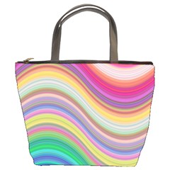 Wave Background Happy Design Bucket Bags