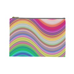 Wave Background Happy Design Cosmetic Bag (Large) 