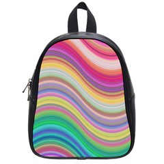 Wave Background Happy Design School Bag (Small)