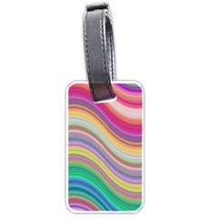 Wave Background Happy Design Luggage Tags (One Side) 